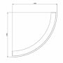 Stützwand aus pulverbeschichtetem Stahl Außenbogen 1500x1500mm (Höhe 400mm)