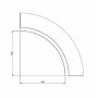 Innenbogen der Stützwand aus pulverbeschichtetem Stahl 500x500mm (Höhe 500mm)