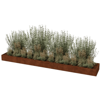 Hochbeet aus Cortenstahl Texas xxl 500 x 80 cm