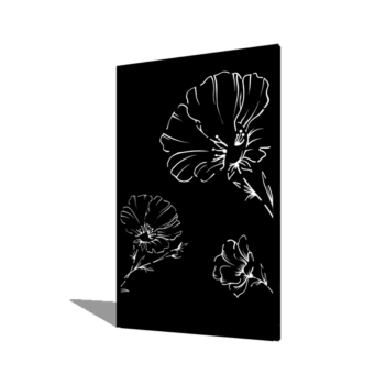 Pulverbeschichtetes Stahlpaneel Mohn 120 x 6 x 190 cm