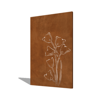 Cortenstahl-Paneel Tulpe a-symmetrisch 120 x 6 x 190 cm