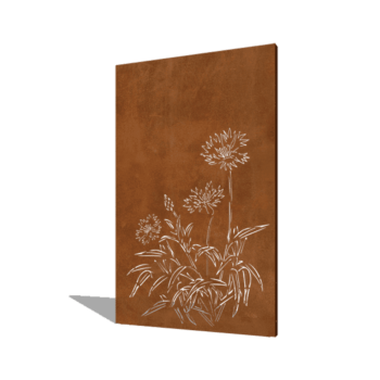 Cortenstahl-Paneel Kornblume 120 x 6 x 190 cm
