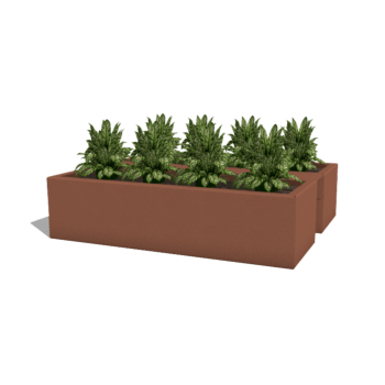 Pflanzkübel aus pulverbeschichtetem Stahl für Balkon 60 cm