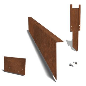 Einfassung gebogen aus Cortenstahl 22 cm kompletter Satz pro 24 meter
