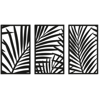 Wanddekoration aus Metall Ferns 3-parts