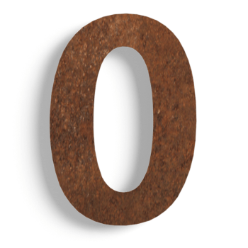 Cortenstahl Hausnummer 0 - 15 cm