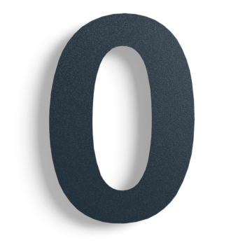 Schwarze Edelstahl-Hausnummer 0 - 15 cm