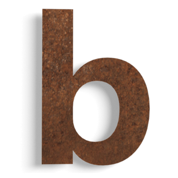 Cortenstahl Hausnummer b - 15 cm
