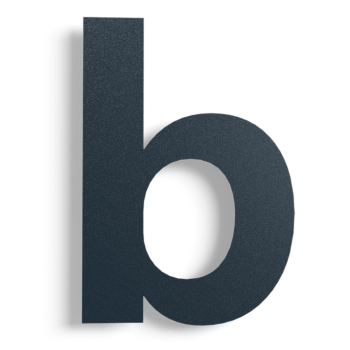 Schwarze Edelstahl-Hausnummer b - 15 cm
