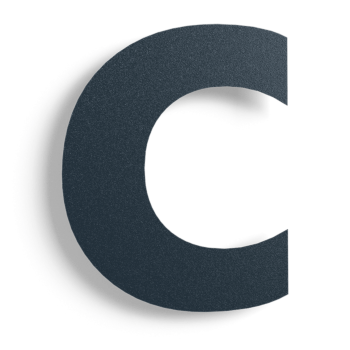 Schwarze Edelstahl-Hausnummer c - 10 cm