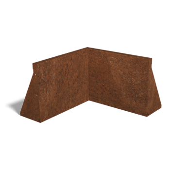 Cortenstahl-Inneneck-Stützmauer 50 x 50 cm (Höhe 40 cm)
