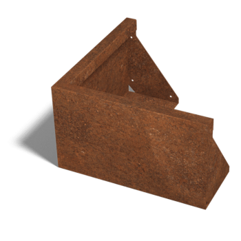 Cortenstahl-Stützmauer Außenecke 50 x 50 cm (Höhe 30 cm)