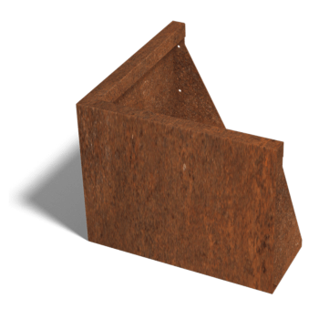 Cortenstahl-Stützmauer Außenecke 50 x 50 cm (Höhe 40 cm)