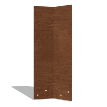 Verbindungsplatte 45° aus Cortenstahl Hoch XL 45 cm