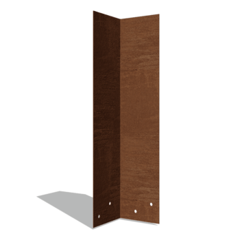 Verbindungsplatte 90° aus Cortenstahl Hoch XL 45 cm