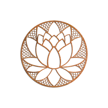 Wanddekoration aus Cortenstahl Lotus Flower
