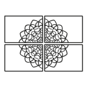 Wanddekoration aus Metall Mandala 4-teilig
