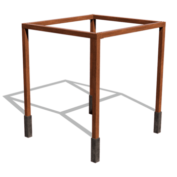Viereckige Pergola aus Cortenstahl 274 x 250 cm