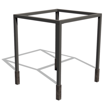 Viereckige Pergola aus pulverbeschichtetem Stahl 274 x 250 cm