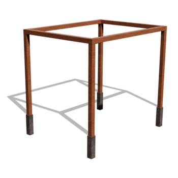 Viereckige Pergola aus Cortenstahl 324 x 250 cm