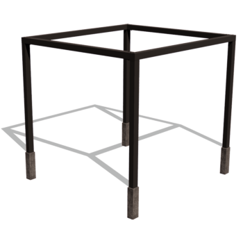 Viereckige Pergola aus pulverbeschichtetem Stahl 324 x 300 cm