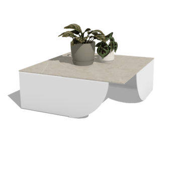 Couchtisch aus Aluminium Savuto 80 x 80 x 30 cm