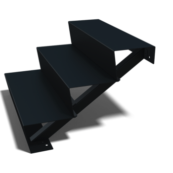 Schwarze Treppe New York 3-stufige (Breite 120 cm)