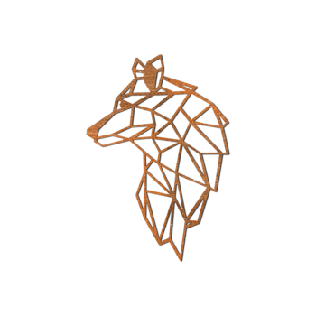 Cortenstahl Wanddekoration Wolf 2.0