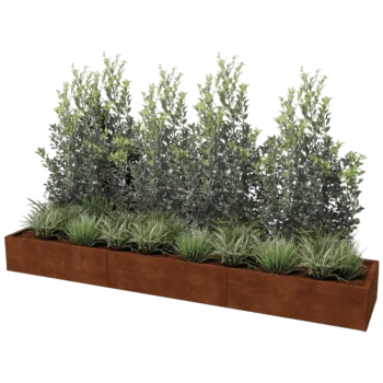 Cortenstahl Pflanzkübel XXL - Rechteckig - 300 x 60 cm