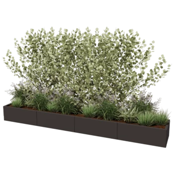 Hochbeet XXL aus Stahl - Rechteckig - 320 x 50 x 30 cm - Andere RAL farbe - Mit Bodenplatte