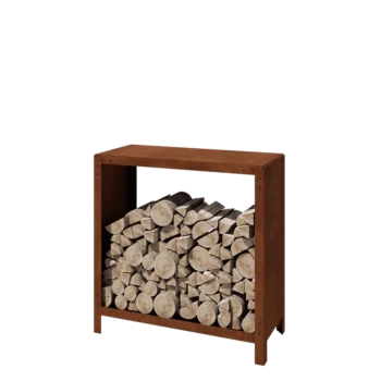 Cortenstahl Holzlager - Indiana - 100 x 40 x 100 cm