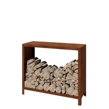 Cortenstahl Holzlager - Indiana - 120 x 40 x 100 cm