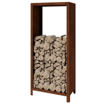 Cortenstahl Holzlager - Indiana - 80 x 40 x 180 cm