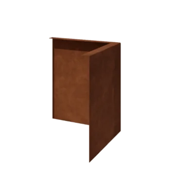 Cortenstahl Beeteinfassung - Gebogen - Außenecke - Höhe 34 cm