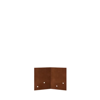 Cortenstahl Verbindungsplatte - 45° - Höhe Rasenkante 12 / 15 cm