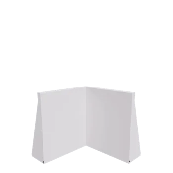 Stützmauer aus Stahl - Innenecke - 50 x 50 x 60 cm - RAL9010 matte (weiß)