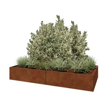 Cortenstahl Hochbeet XXL - Rechteckig - 200 x 100 x 30 cm - Mit Bodenplatte