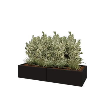 Hochbeet XXL aus Stahl - Rechteckig - 160 x 60 x 30 cm - RAL9005 matte (schwarz) - Ohne Bodenplatte