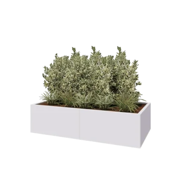 Hochbeet XXL aus Stahl - Rechteckig - 160 x 80 x 40 cm - RAL9010 matte (weiß) - Ohne Bodenplatte