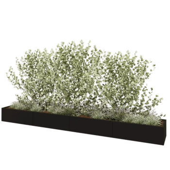 Hochbeet XXL aus Stahl - Rechteckig - 480 x 60 x 40 cm - RAL9005 matte (schwarz) - Mit Bodenplatte