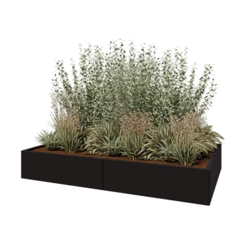 Hochbeet XXL aus Stahl - Rechteckig - 200 x 120 x 30 cm - RAL9005 matte (schwarz) - Ohne Bodenplatte