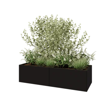 Hochbeet XXL aus Stahl - Rechteckig - 160 x 60 x 40 cm - RAL9005 matte (schwarz) - Ohne Bodenplatte