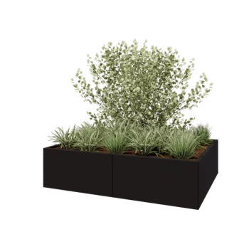 Hochbeet XXL aus Stahl - Rechteckig - 160 x 120 x 40 cm - RAL9005 matte (schwarz) - Ohne Bodenplatte