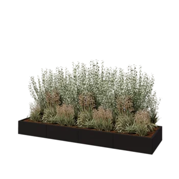 Hochbeet XXL aus Stahl - Rechteckig - 320 x 80 x 30 cm - RAL9005 matte (schwarz) - Ohne Bodenplatte