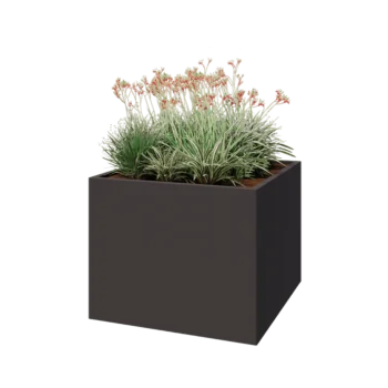 Pflanzkübel aus Stahl - Viereckig - 100 x 100 x 80 cm - RAL7016 matte (anthrazitgrau) - Ohne Bodenplatte