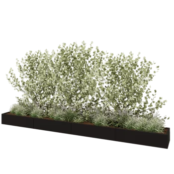 Hochbeet XXL aus Stahl - Rechteckig - 480 x 50 x 30 cm - RAL9005 matte (schwarz) - Ohne Bodenplatte