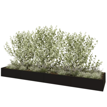 Hochbeet XXL aus Stahl - Rechteckig - 480 x 100 x 40 cm - RAL9005 matte (schwarz) - Ohne Bodenplatte