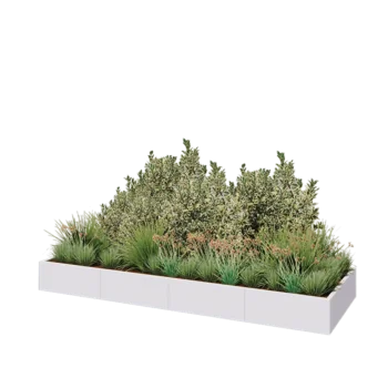 Hochbeet XXL aus Stahl - Rechteckig - 320 x 100 x 30 cm - RAL9010 matte (weiß) - Ohne Bodenplatte