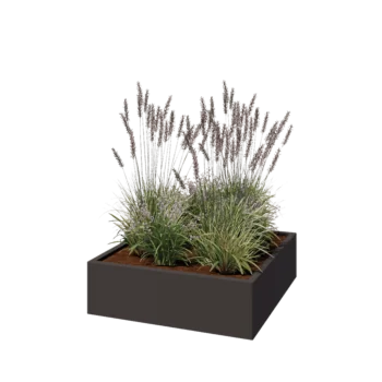 Pflanzkübel aus Stahl - Viereckig - 100 x 100 x 30 cm - Andere RAL farbe - Ohne Bodenplatte