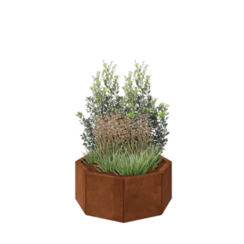 Cortenstahl Pflanzkübel - Achteckig - 72,4 x 72,4 x 30 cm - Ohne Bodenplatte